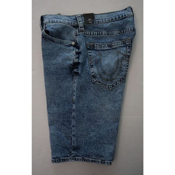 True Religion Men's Sz 33 Blue Ricky Relaxed Straight Leg Denim Shorts - Picture 6 of 7